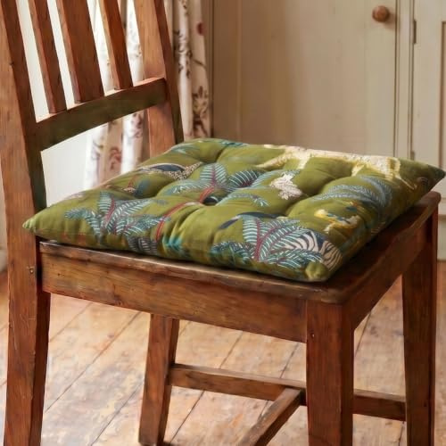 GURU SHOP Samt Steppkissen, Stuhlkissen, Sitzauflage, 40x40 cm, weich, grün | 100% Baumwolle, handgefertigt, einzigartiges Design, pflegeleicht, ideal für Stühle oder als Bodenkissen
