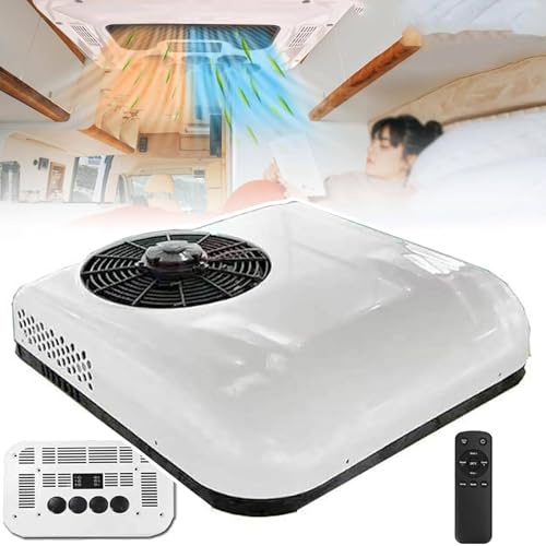 LISTaRSw 12v/24v Rv Roof Air Conditioner(430m³/H Air Volume), 850w Rv ​​air Conditioner, 2200w Cooling Capacity, For Trucks, Rvs, Boats, Cars, Campers 12V-White