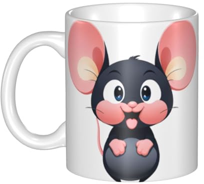 UDFKGLP Colorful big ear mouse Pattern mug ceramic Mugs for cappuccino, latte, cereal, yogurt, milk, hot or cold drinks Micro-wave oven