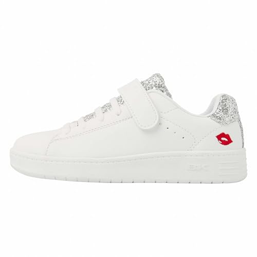 British Knights Boy's Girl's Mist Sneaker, White Silver Lips, 11 UK Child