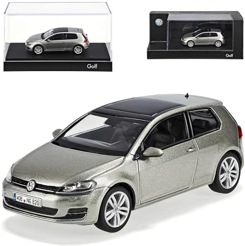 Volkwagen Golf VII 7 3 Türer Silber Grau Ab 2012 1/43 Herpa Modell Auto mit individiuellem Wunschkennzeichen