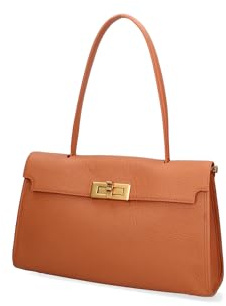 Gave Lux GLX222224123FBG Damen-Schultertasche aus echtem Leder, hergestellt in Italien, 33 x 20 x 9 cm, Leder, Einheitsgröße