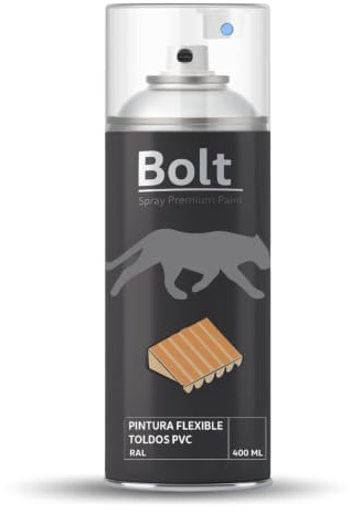 Spray Bolt Pintura Flexible Toldos PVC Ral 400 Ml (RAL 9005 Negro intenso)