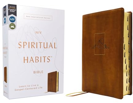 NIV, Spiritual Habits Bible, Leathersoft, Tan, Red Letter, Thumb Indexed, Comfort Print: Learn to Live a Gospel-Centered Life