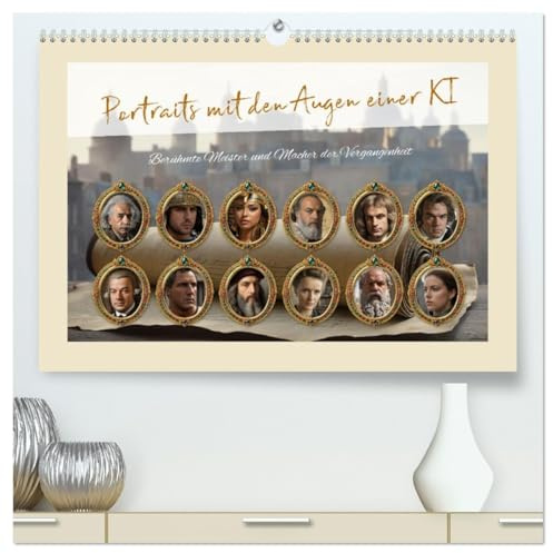 Portraits mit den Augen einer KI (hochwertiger Premium Wandkalender 2026 DIN A2 quer), Kunstdruck in Hochglanz: Berühmte Meister und Macher der Vergangenheit (CALVENDO Menschen)