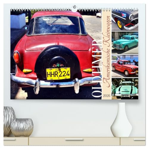 Amerikanische Kleinwagen - Oldtimer (hochwertiger Premium Wandkalender 2026 DIN A2 quer), Kunstdruck in Hochglanz: US-Oldtimer der Fünfziger Jahre in Kuba (CALVENDO Mobilitaet)