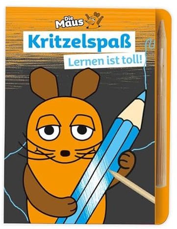 Trötsch Die Maus Mini-Kratzblock Kritzelspaß Lernen ist toll: Ausmalbuch Kratzbuch Kratzbilder