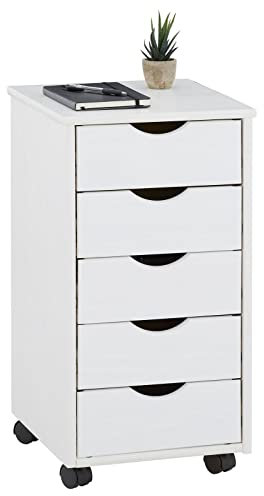 IDIMEX Caisson de Bureau/de Rangement sur roulettes lasuré Blanc