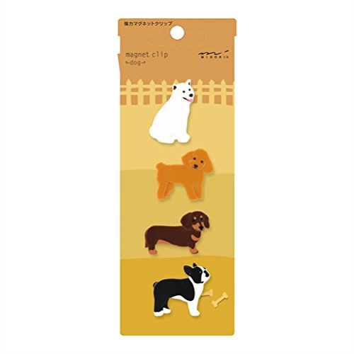 Midori Magnet Clip, 4 Stück, Hunde (43323006)
