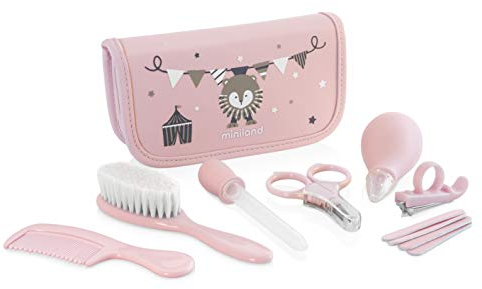 Miniland komplett Zuhause und unterwegs Baby Care Kit, Pink