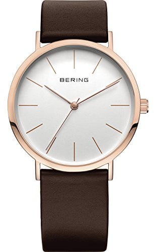 BERING Damen Uhr Quarz Movement - Classic Collection mit Kalbsleder und Saphirglas 13436-564 Armbandsuhren - 3 ATM