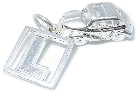 Car and L plate sterling silver charm .925 x 1 Learner Drivers charms