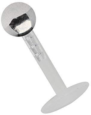 Modern Nature Piercing-Schmuck Lippenpiercing Teflon Labret Stecksystem 1,2 x 8 mm + 3 mm Kugel