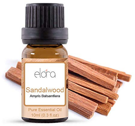 Elora 10ml Sandalwood Essential Oil - 100% Pure Natural Essential Oils for Diffuser, Humidifier, Aromatherapy, Sleep and Relaxation