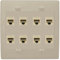 RiteAV 8 Port Flat Dual 2 Gang Ethernet Cat6 RJ45 Network Wall Plate - Light Almond