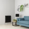 NRG Black Horizontal Single Panel Oval Column Designer Radiator 600mm x 590mm Luxury Central Heating Radiators + Free Angled Valves