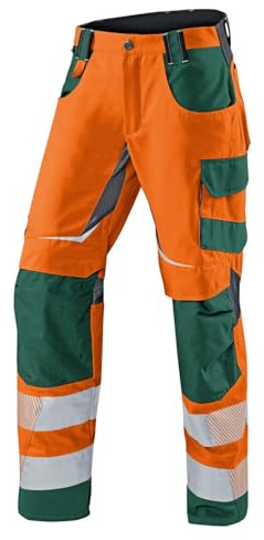 KÜBLER REFLECTIQ Warnschutz-Sommerhose PSA 2 | Warnorange/Moosgrün | Größe 46