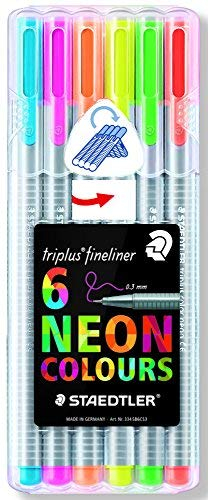 STAEDTLER Fineliner triplus NEON COLOURS, 6er Etui, Menge 10 (neu)