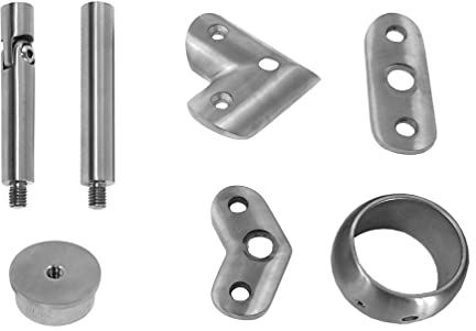 Edelstahl Handlaufträger Geländer Handlaufstütze Handlaufhalter Teile Ø42,4mm, Modell:3082-1 Stift mit Gelenk