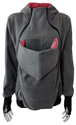 Babytrage Jacke Verdickt Multifunktional Hoodies Mutterschaft Oberbekleidung Elegante Herbst Winter Warm Umstandsmode Sweatshirts Einfarbig Pullover Mit Kapuzen (Color : Rot, Size : XL)