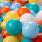 KiddyMoon 100/6Cm ∅ Balles Colorées Plastique pour Piscine Enfant Bébé Fabriqué en EU, Blanc/Jaune/Orange/Baby Blue/Turquoise