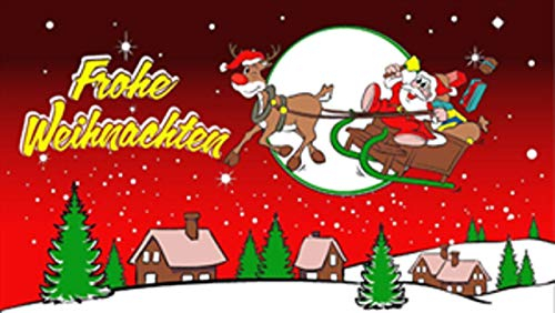 flaggenmeer® Flagge Frohe Weihnachten rot 80 g/m² ca. 150 x 250 cm