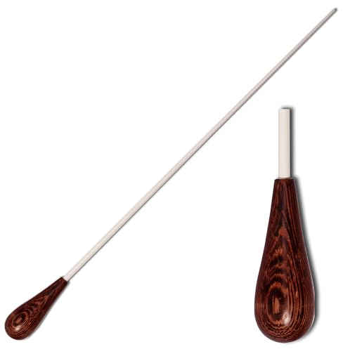 Montford Conductor's Baton – 14 with Wenge Wood Pear-Shaped Handle and White Lacquered Stick, Perfectly Balanced for Orchestral & Band Conducting - MFBW14P