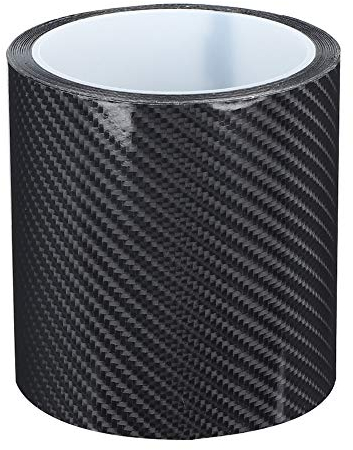 Qiilu 10cm*3m Carbonfaser Streifen Anti-Scratch Carbonfaser Schutzfolie Trockene Carbonfaser-Detaillierung Wickelband Autotür Kantenschutzaufkleber Schwarze Carbonfaser