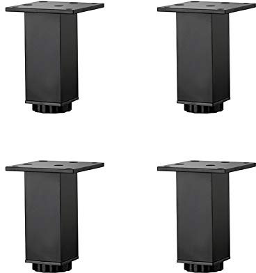 Pieds de Meubles en Alliage D'aluminium Réglables en Hauteur,Pieds de Table Basse de Canapé,Pieds D'armoire de Salle de Bain de Lavabo,5-40cm,Noir Mat,avec Vis,4 Pièces (10cm/3.9in)