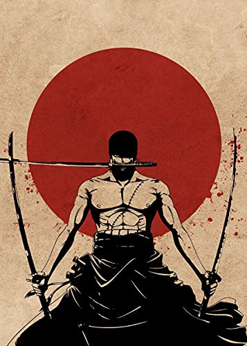 BCTS Roronoa Zoro - Cartel de metal para decoración divertida, 30,5 x 40,6 cm