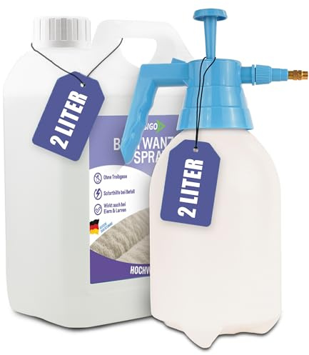 INSIGO 2L+2L Sprüher Bettwanzen Spray, Wirkt für Bettwanzen, Larven & Eier auf Wasserbasis, fleckenfrei, ohne Treibgase, Schnell- und Langzeitwirkung