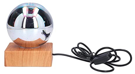 3D Feuerwerk Licht LED Buntes,Innenbeleuchtung Schreibtischlampe Innenbeleuchtung Schreibtischlampe Glas Nachtlicht USB-betriebenes Glaskugel Nachtlicht,Tischlampe mit Holzsockel für Schlafzimmer Büro