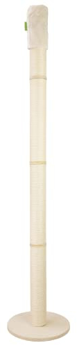 Kratzbaumland Woody-Deckenspanner Kratzbaum mit 12 cm Premium-Sisalstämme (280-290 cm)(Sisalfarbe Natur)(Creme - Edelplüsch)