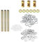 PATIKIL 1/8IP Filettatura 100mm (3,94) Lampada Tubo Kit con Blocco Dadi Rondelle, Fissaggi Assortimento Ferramenta per Lampadario Soffitto Luce Fai Da Te, Zinco Placcatura