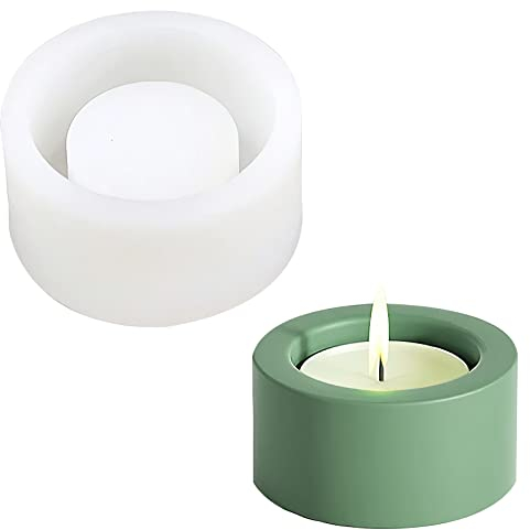 Portavelas molde de silicona de hormigón DIY Cemento Candelabros que hacen herramientas, Molde de Silicona para Velas 3D Molde de Vela Artesanal Hecho a Mano, Vela Molde de Silicona 3D para Bricolaje