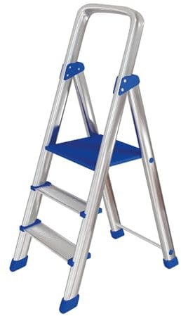 Leonardo Fai Da Te - scala pieghevole in alluminio 2+1 portata 150 kg EN 131 - scala antiscivolo in alluminio max - ideale per uso domestico e lavorativo