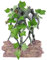 IBWell Harz Reptilien Eckzweig mit Stein, Amphibien Eidechse Schlange Kletterornament, lebensechte Terrarienpflanze Dekoration mit Saugnapf