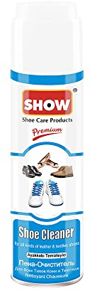 SHOW Cleaning Foam with brush cap for Leather Suede Nubuck Fabric - Unisex 250ml 1 unit Leather Care Products - Cleaning kit for Shoe Boots Sneakers