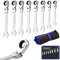 Qnkaa 8pcs Flexible Ratchet Wrenches Set SAE 5/16” to 3/4“ Inch Standard Spanners Gear Ring Ratcheting Combination Flexi Wrench Kit Flex Flexible Head