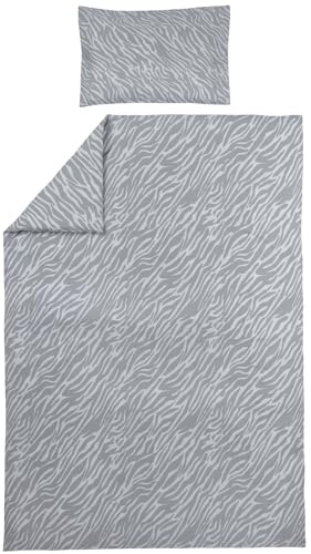 MEYCO Home Bettwäsche 140x200/220cm inkl. Kopfkissenbezug Zebra Grey | 100% Baumwolle - Oeko Tex zertifiziert - weich - atmungsaktiv - waschbar & trocknergeeignet