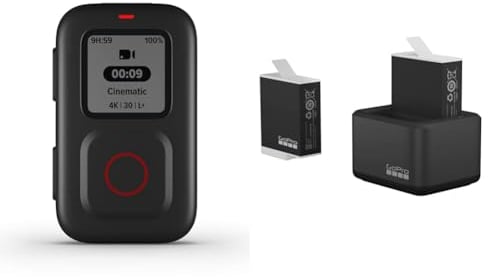 GoPro Télécommande The Remote - Accessoire Officiel GoPro & Dual Battery Charger + 2 Enduro Batteries (HERO11 Black/HERO10 Black/HERO9 Black) - Accessoire GoPro Officiel