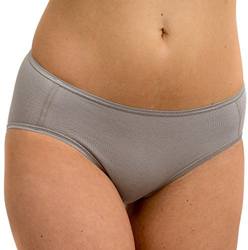 HERMKO 1031 Damen Midi Slip aus 100% Bio-Baumwolle, Unterhose ab Fabrik, Farbe:grau, Größe:40/42 (M)