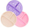MOJINL Kinderteller mit Saugnapf Rutschfest Silikon Baby Teller BPA Frei Babyteller Kinder Tischset Babygeschirr Spülmaschinenfest für Kleinkinder 3 Stück (Lila/Rosa/Beige)