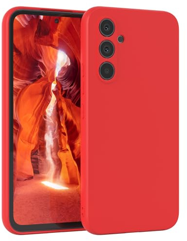 EAZY CASE - Silikonhülle für Galaxy A54 Hülle Silikon Case Rot weich stoßfeste Handyhülle Schutzhülle mit Kameraschutz Dünn Premium Schutz Cover TPU Phone Bumper in Mattrot