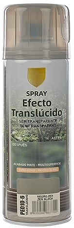 Etrexonline Spray de Pintura Esmerilada para Vidrio y Cristal, Efecto Translúcido y Semitransparente, Adherencia Perfecta, Acabado Profesional, para Manualidades y Decoración (Negro Zen 400ml)