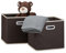 8 x Faltbox im Set, Aufbewahrungsbox aus Stoff, quadratisch HBT ca. 30 x 30 x 30 cm, mit Fingerloch, Regalbox, braun