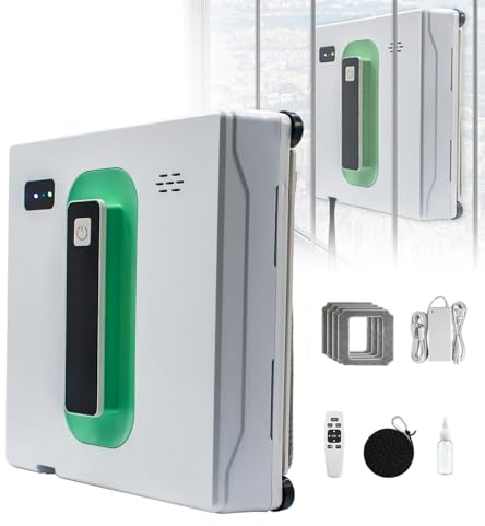 QJJML Robot Limpiacristales Automático, Pulverizador De Agua Inteligente De Doble Cara, 2500pa Robot Limpiacristales para Ventanas Interiores/Exteriores Edificios Altos