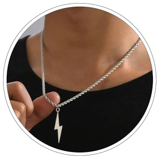 Wendalern Blitz Halskette Silber Donner Anhänger Halskette Vintage Blitz Charms Seil Kette Halskette Lange Pullover Kette Halskette Schmuck Für Frauen Männer