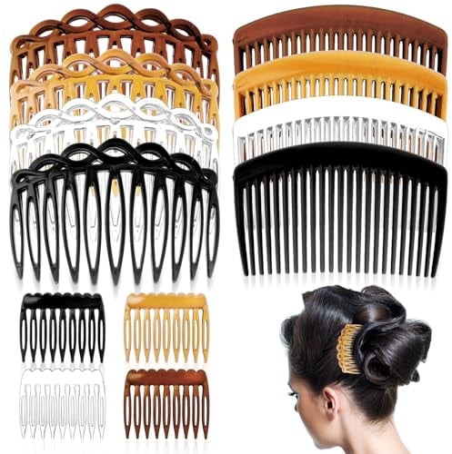 Ouligay Haarkamm zum Stecken Haar Seitenkamm 12 Stück Zähne Seitenscheitel Kamm French Side Combs Einsteckkamm Französisch Twist Steckkamm Haare für Frauen Mädchen