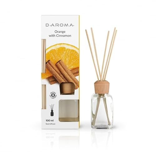 Duftdiffuser Lufterfrischer D-aroma Reed Diffuser 100ml Orange mit Zimt
